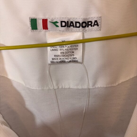 NWT VINTAGE DIADORA FULL-ZIP WARM UP JACKET BLUE WHITE XL RETRO WINDBREAKER - Picture 6 of 11
